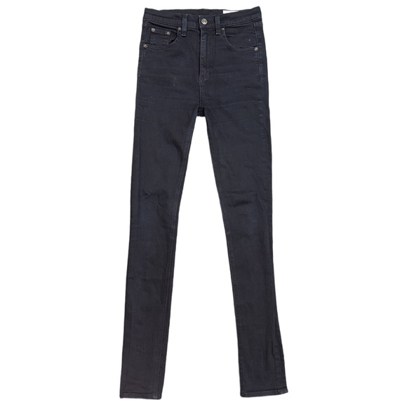RAG & BONE women's black coal justine high rise skinny jeans, 26. - Picture 2 of 5